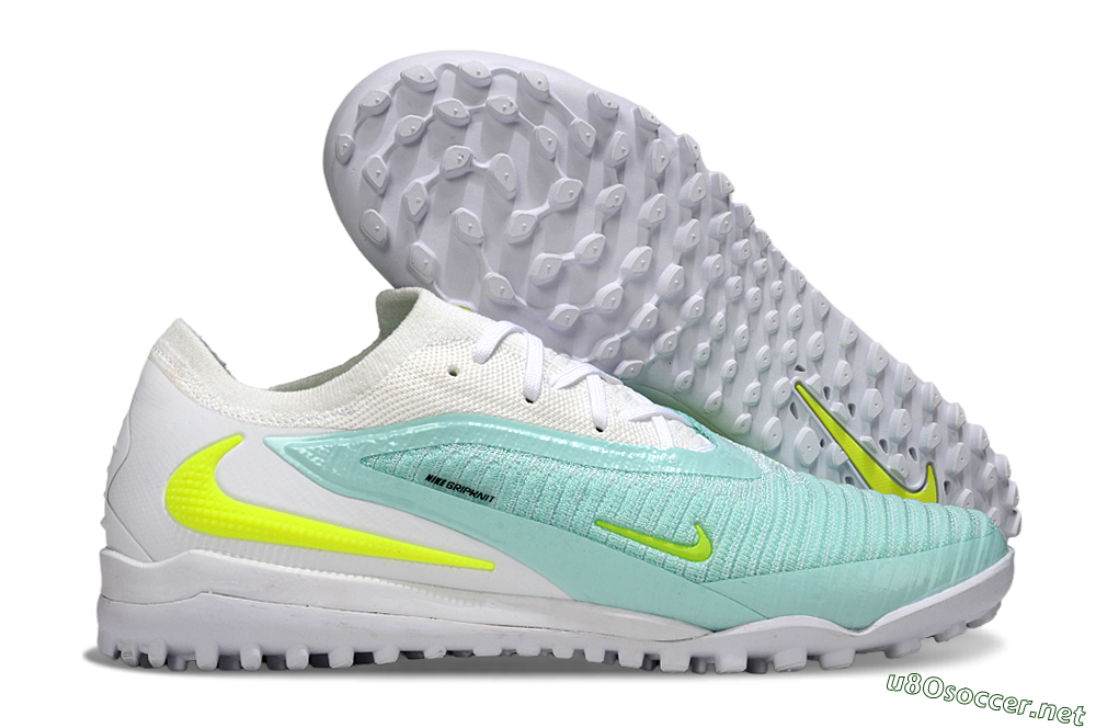 Men's Nike Phantom 6 Low Elite TF Football Shoes - Aqua/Lime Green/White 2