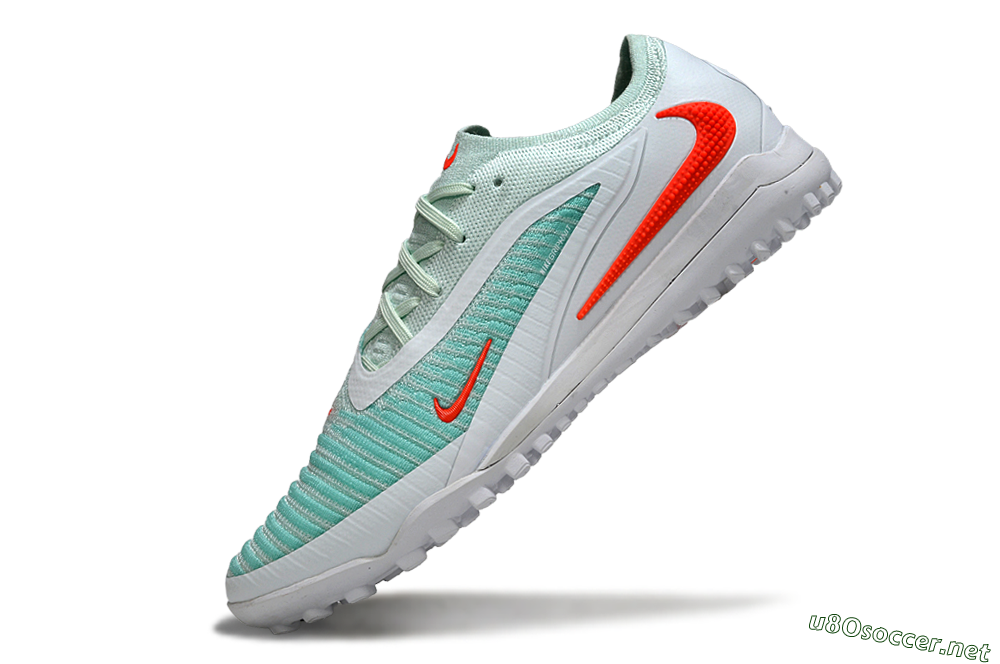 Men's Nike Phantom 6 Low Elite TF Football Shoes - Aqua/Coral Breeze/White Glow 5