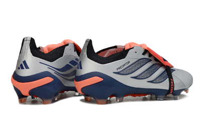 Men's Adidas Predator 26 Elite Fold-Over Tongue FG Football Boots - Gray/Navy Blue/Orange