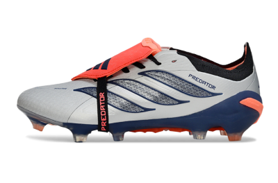 Men's Adidas Predator 26 Elite Fold-Over Tongue FG Football Boots - Gray/Navy Blue/Orange