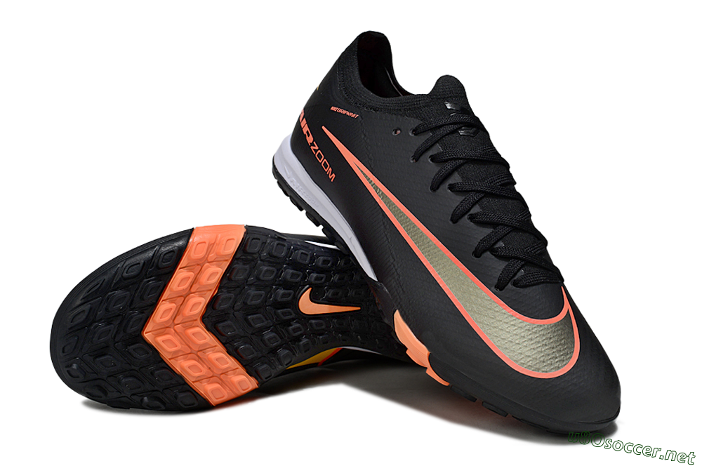 Unisex Nike Air Zoom Mercurial Vapor 16 Elite TF Football Shoes - Black/Electric Orange/Gold Rush 3