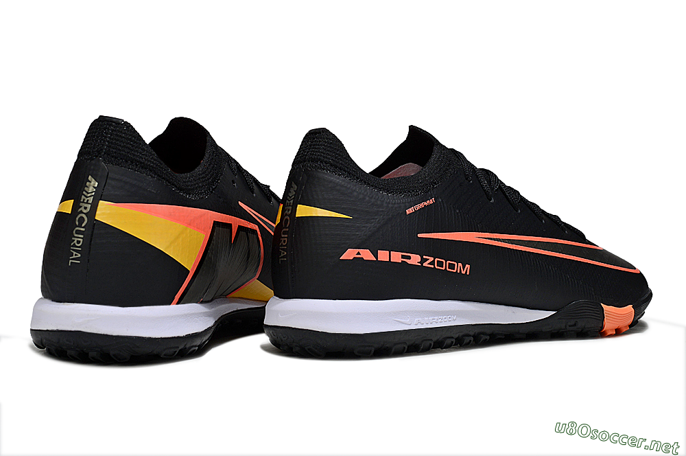 Unisex Nike Air Zoom Mercurial Vapor 16 Elite TF Football Shoes - Black/Electric Orange/Gold Rush 6