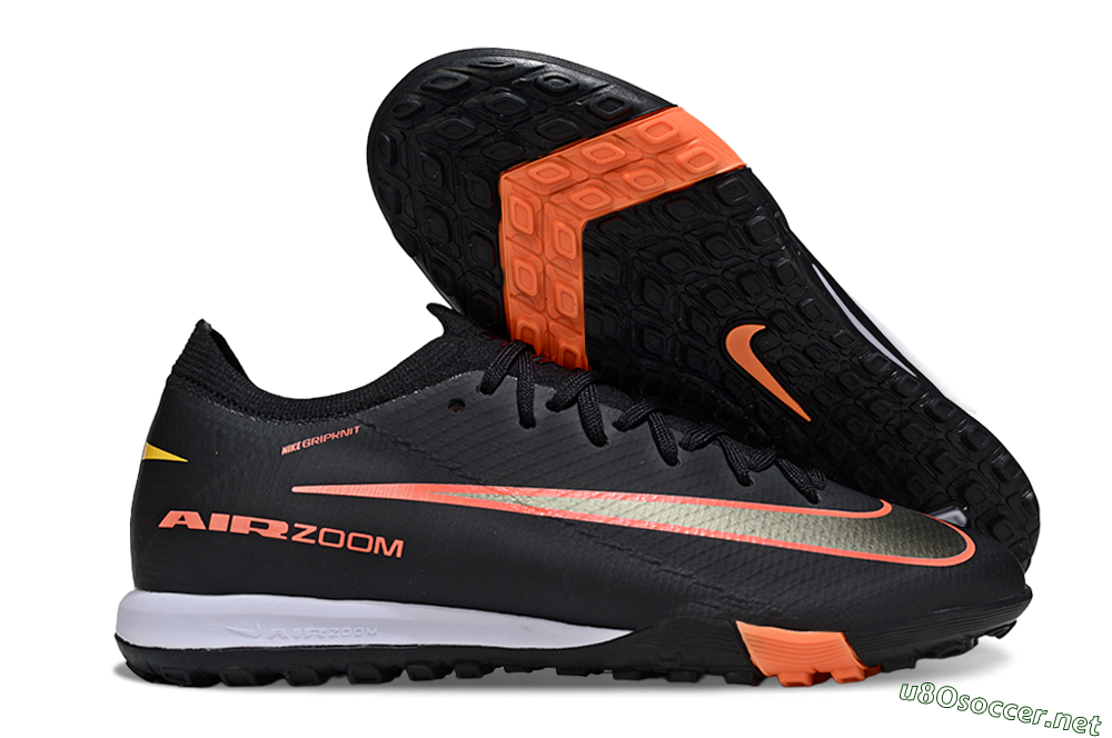 Unisex Nike Air Zoom Mercurial Vapor 16 Elite TF Football Shoes - Black/Electric Orange/Gold Rush 2