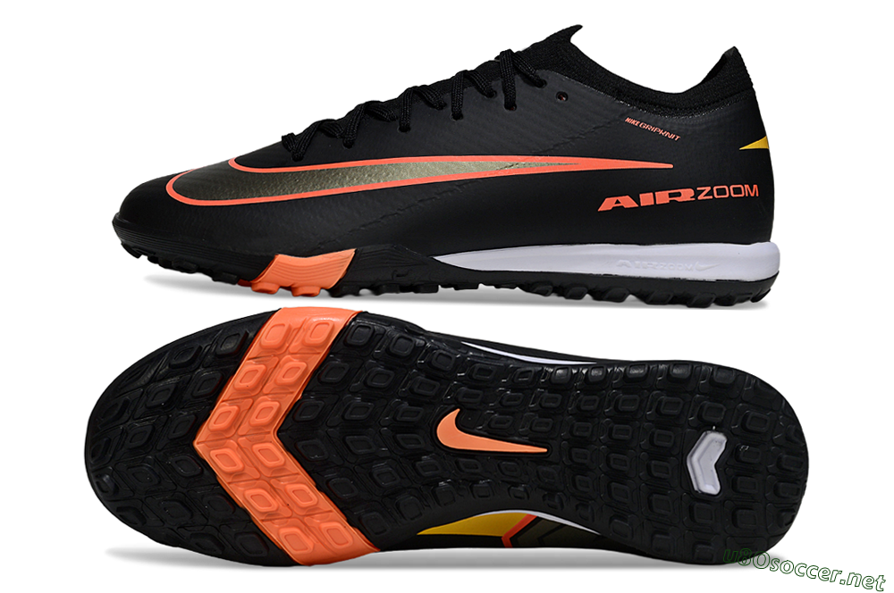 Unisex Nike Air Zoom Mercurial Vapor 16 Elite TF Football Shoes - Black/Electric Orange/Gold Rush 1