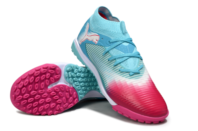 Men's Puma Future 8 Ultimate TF Football Shoes - Aqua/Coral Pink/Soft Blue