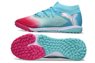 Men's Puma Future 8 Ultimate TF Football Shoes - Aqua/Coral Pink/Soft Blue