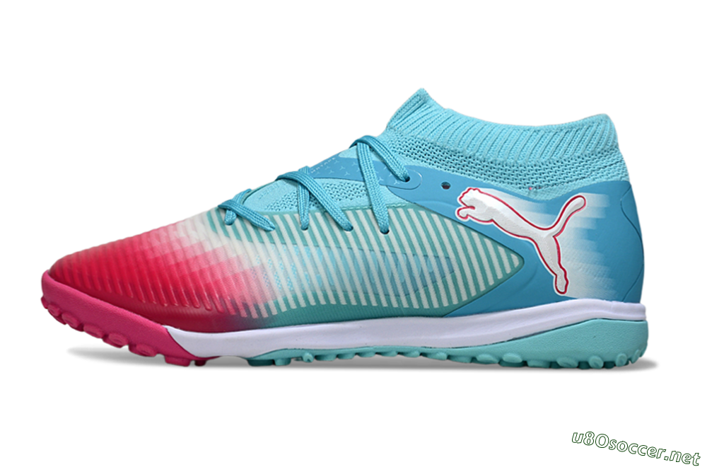 Men's Puma Future 8 Ultimate TF Football Shoes - Aqua/Coral Pink/Soft Blue 0