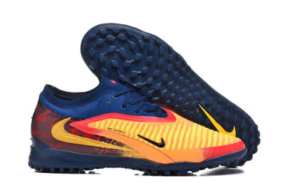 Men's Nike Phantom 6 Low Elite TF Football Shoes - Yellow/Fiery Red/Navy Blue