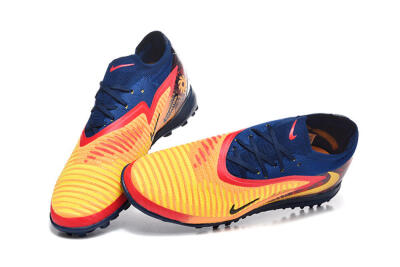 Men's Nike Phantom 6 Low Elite TF Football Shoes - Yellow/Fiery Red/Navy Blue
