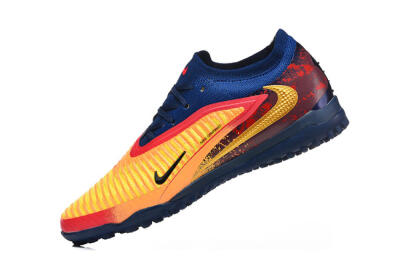 Men's Nike Phantom 6 Low Elite TF Football Shoes - Yellow/Fiery Red/Navy Blue