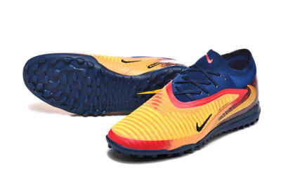 Men's Nike Phantom 6 Low Elite TF Football Shoes - Yellow/Fiery Red/Navy Blue