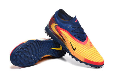 Men's Nike Phantom 6 Low Elite TF Football Shoes - Yellow/Fiery Red/Navy Blue