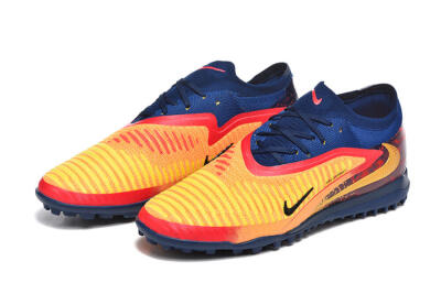 Men's Nike Phantom 6 Low Elite TF Football Shoes - Yellow/Fiery Red/Navy Blue