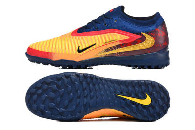 Men's Nike Phantom 6 Low Elite TF Football Shoes - Yellow/Fiery Red/Navy Blue