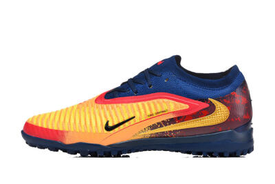 Men's Nike Phantom 6 Low Elite TF Football Shoes - Yellow/Fiery Red/Navy Blue