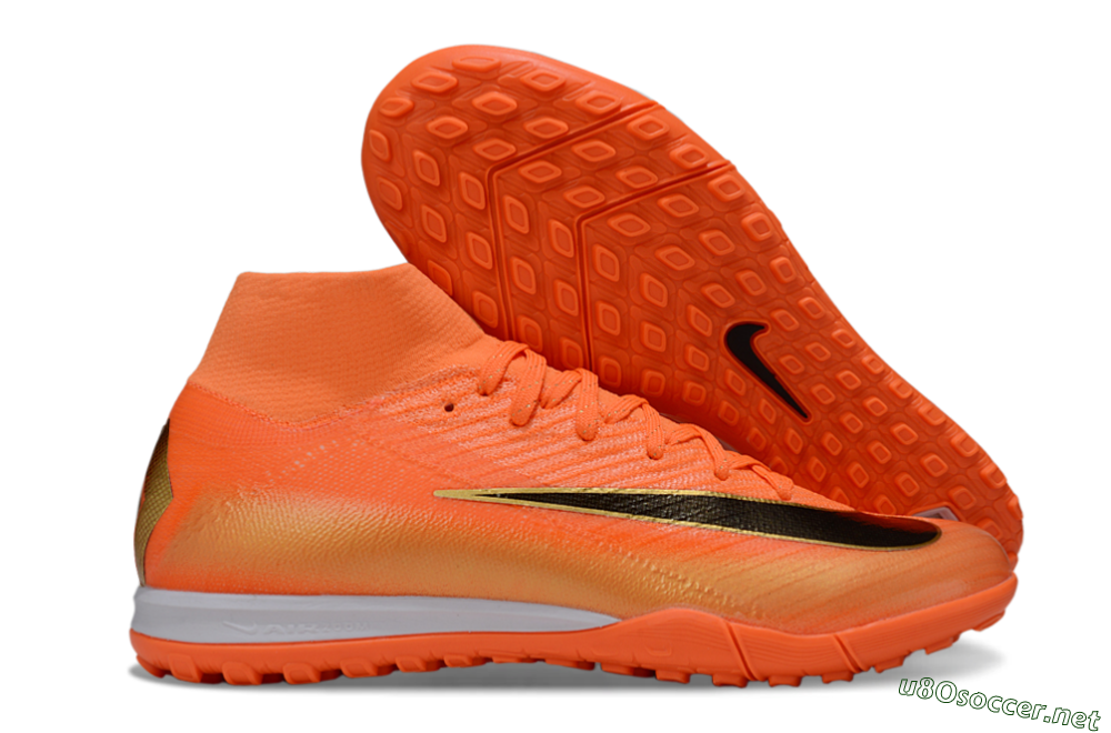 Unisex Nike Air Zoom Mercurial Superfly 10 Elite TF Football Shoes - Orange/Bright Blaze/Black Gold 2