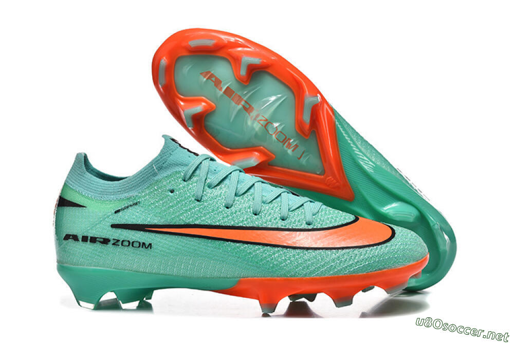 Unisex Nike Air Zoom Mercurial Vapor 16 Elite FG Football Boots - Green/Aqua Splash/Coral Burst 2