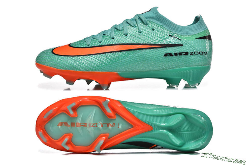 Unisex Nike Air Zoom Mercurial Vapor 16 Elite FG Football Boots - Green/Aqua Splash/Coral Burst 1