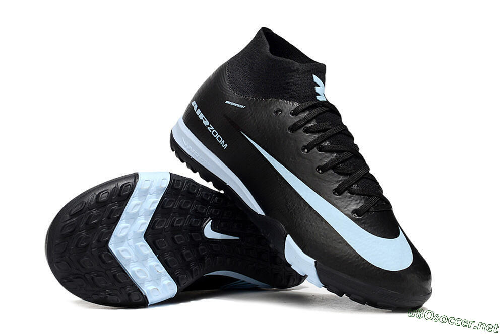Kids Nike Air Zoom Mercurial Superfly 10 Elite TF Football Shoes - Black/Sky Blue/Black 1