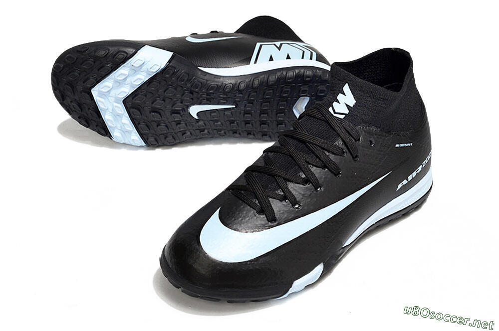Kids Nike Air Zoom Mercurial Superfly 10 Elite TF Football Shoes - Black/Sky Blue/Black 3