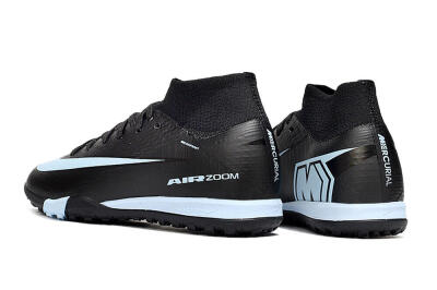 Kids Nike Air Zoom Mercurial Superfly 10 Elite TF Football Shoes - Black/Sky Blue/Black