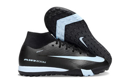 Kids Nike Air Zoom Mercurial Superfly 10 Elite TF Football Shoes - Black/Sky Blue/Black