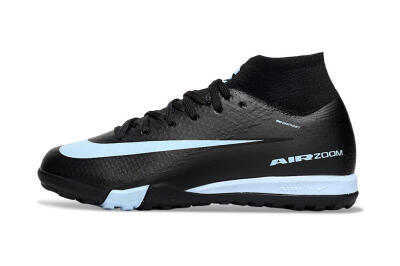 Kids Nike Air Zoom Mercurial Superfly 10 Elite TF Football Shoes - Black/Sky Blue/Black