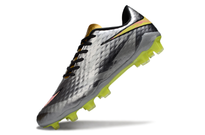 Men's Nike Hypervenom Phantom FG Football Boots - Gray/Neon Yellow/Metallic Silver