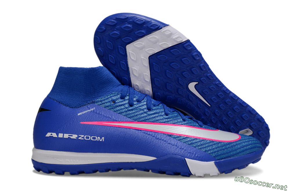 Unisex Nike Air Zoom Mercurial Superfly 10 Elite TF Football Shoes - Blue/Electric Blue/Neon Pink 2