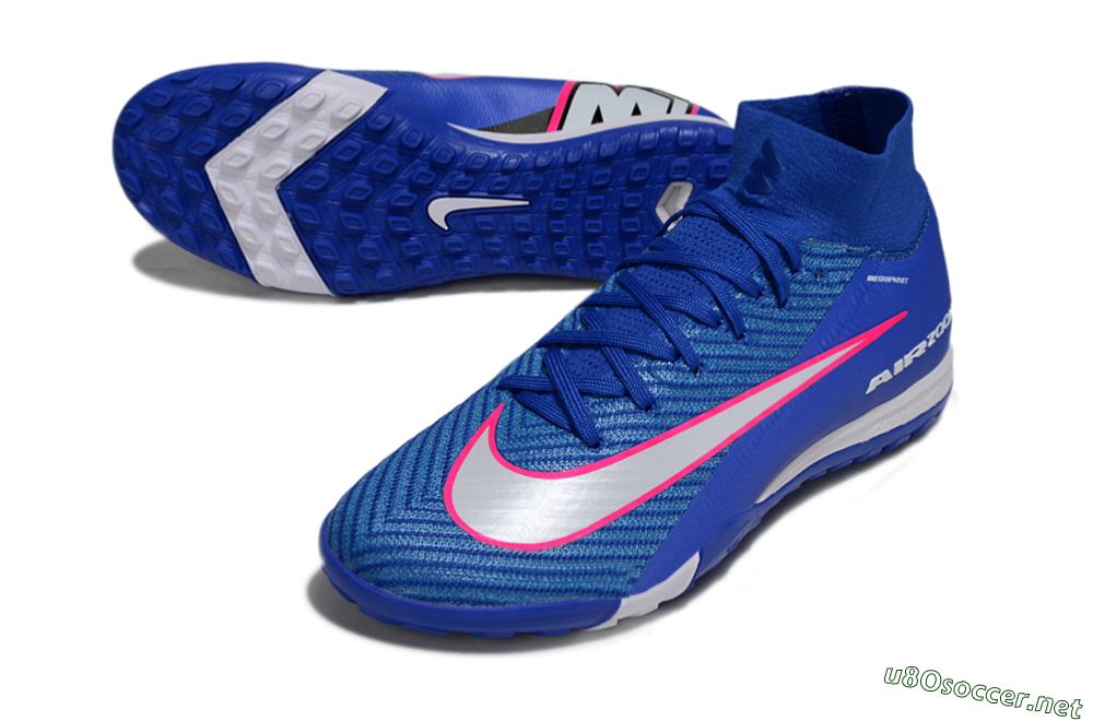 Unisex Nike Air Zoom Mercurial Superfly 10 Elite TF Football Shoes - Blue/Electric Blue/Neon Pink 3