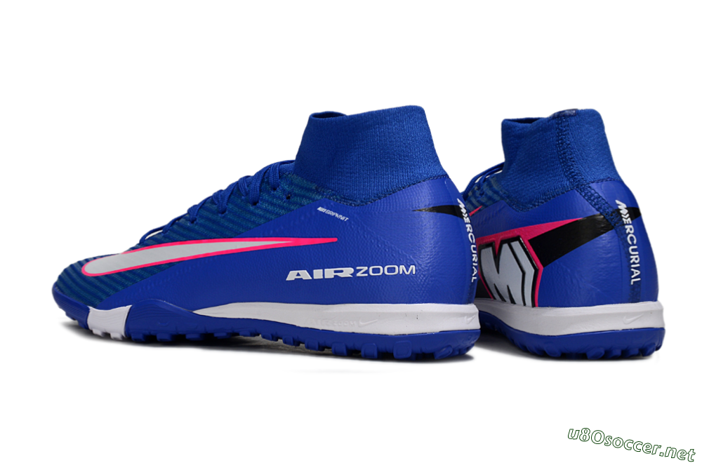 Unisex Nike Air Zoom Mercurial Superfly 10 Elite TF Football Shoes - Blue/Electric Blue/Neon Pink 5