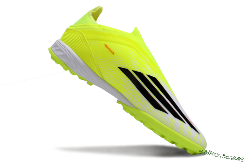 Unisex Adidas F50 Elite Laceless TF Football Shoes - Yellow/Neon Yellow/Crisp White 5