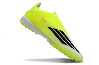 Unisex Adidas F50 Elite Laceless TF Football Shoes - Yellow/Neon Yellow/Crisp White
