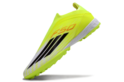 Unisex Adidas F50 Elite Laceless TF Football Shoes - Yellow/Neon Yellow/Crisp White