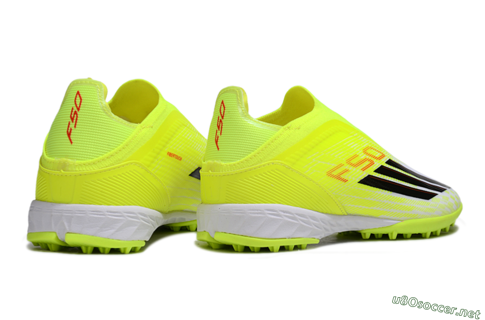 Unisex Adidas F50 Elite Laceless TF Football Shoes - Yellow/Neon Yellow/Crisp White 7