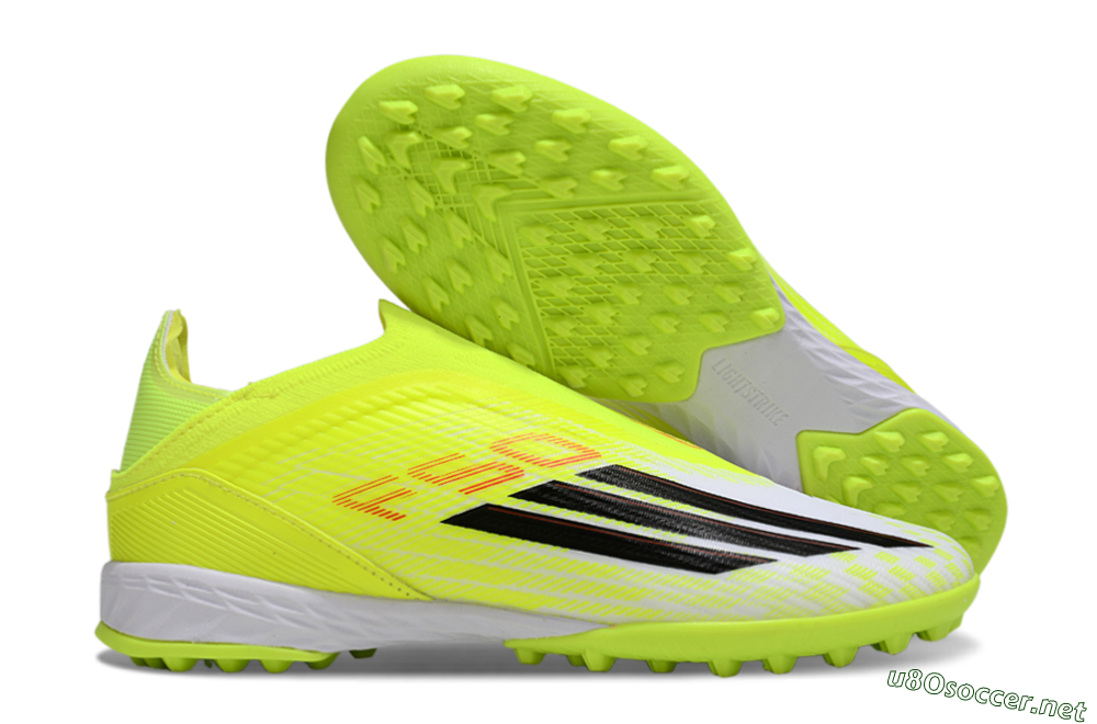 Unisex Adidas F50 Elite Laceless TF Football Shoes - Yellow/Neon Yellow/Crisp White 2