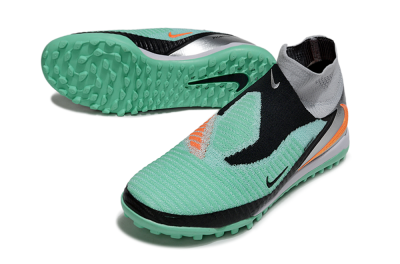 Unisex Nike Phantom 6 High Elite TF Football Shoes - Green/Aqua Mint/Neon Orange
