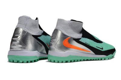 Unisex Nike Phantom 6 High Elite TF Football Shoes - Green/Aqua Mint/Neon Orange
