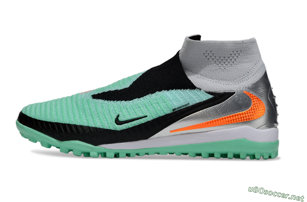 Unisex Nike Phantom 6 High Elite TF Football Shoes - Green/Aqua Mint/Neon Orange 0