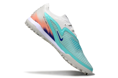Men's Nike Phantom 6 Low Elite TF Football Shoes - Aqua/Sky Blue/Coral Orange