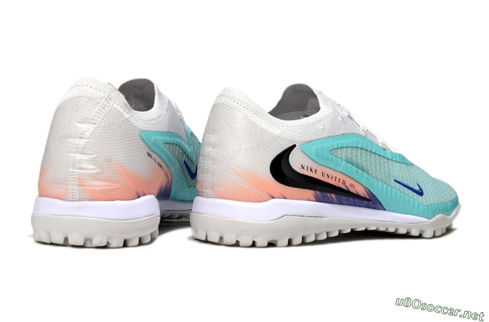 Men's Nike Phantom 6 Low Elite TF Football Shoes - Aqua/Sky Blue/Coral Orange 6