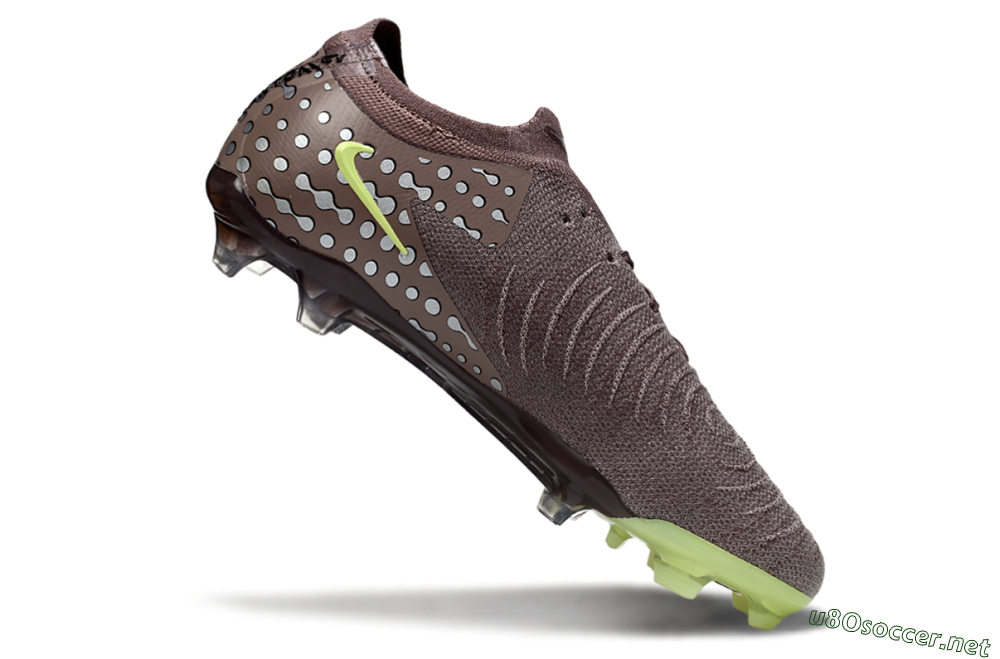 Men's Nike Phantom GX 2 Elite FG Football Boots - Brown/Lime Green/Charcoal Gray 4