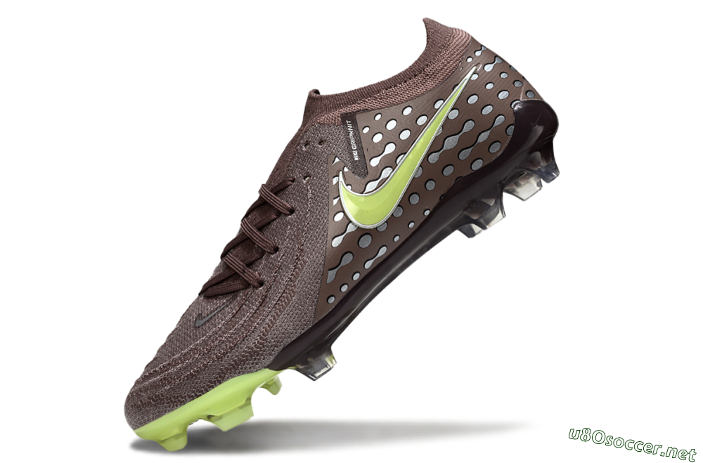 Men's Nike Phantom GX 2 Elite FG Football Boots - Brown/Lime Green/Charcoal Gray 5