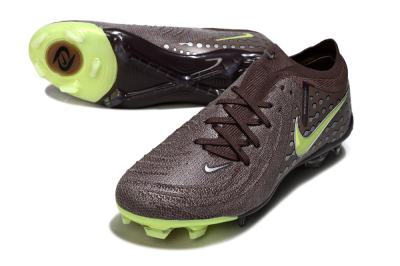 Men's Nike Phantom GX 2 Elite FG Football Boots - Brown/Lime Green/Charcoal Gray