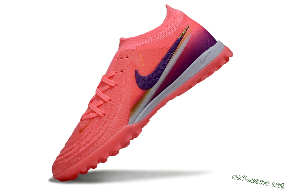 Men's Nike Phantom GX 2 Elite TF Football Shoes - Pink/Vivid Coral/Deep Purple 5