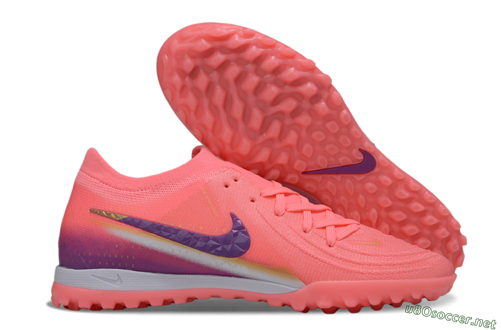 Men's Nike Phantom GX 2 Elite TF Football Shoes - Pink/Vivid Coral/Deep Purple 2