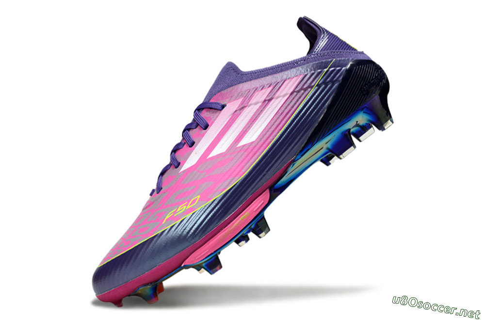 Unisex Adidas F50 Elite Lightstrike Pro FG Football Boots - Pink/Neon Yellow/Deep Purple 6
