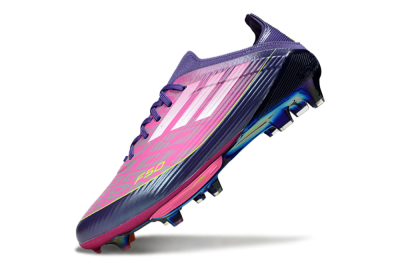 Unisex Adidas F50 Elite Lightstrike Pro FG Football Boots - Pink/Neon Yellow/Deep Purple