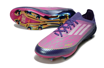 Unisex Adidas F50 Elite Lightstrike Pro FG Football Boots - Pink/Neon Yellow/Deep Purple