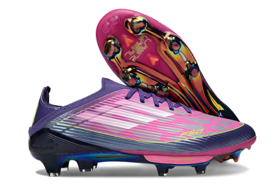 Unisex Adidas F50 Elite Lightstrike Pro FG Football Boots - Pink/Neon Yellow/Deep Purple